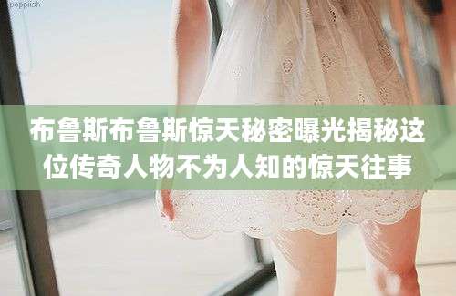 布鲁斯布鲁斯惊天秘密曝光揭秘这位传奇人物不为人知的惊天往事