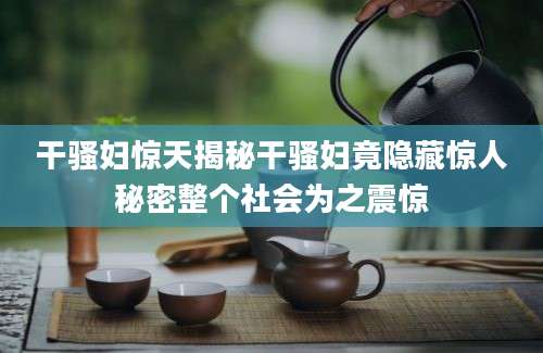 干骚妇惊天揭秘干骚妇竟隐藏惊人秘密整个社会为之震惊