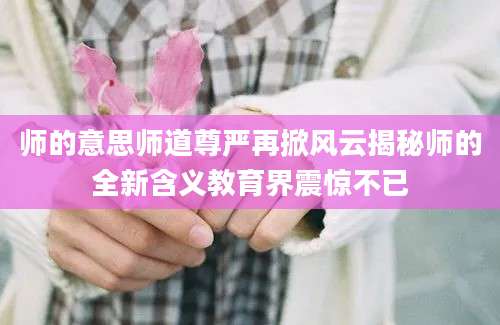 师的意思师道尊严再掀风云揭秘师的全新含义教育界震惊不已