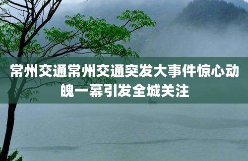 常州交通常州交通突发大事件惊心动魄一幕引发全城关注