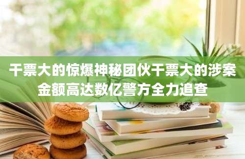 干票大的惊爆神秘团伙干票大的涉案金额高达数亿警方全力追查