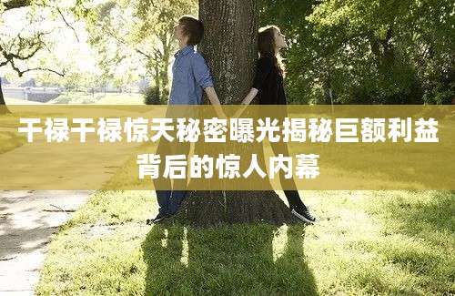 干禄干禄惊天秘密曝光揭秘巨额利益背后的惊人内幕
